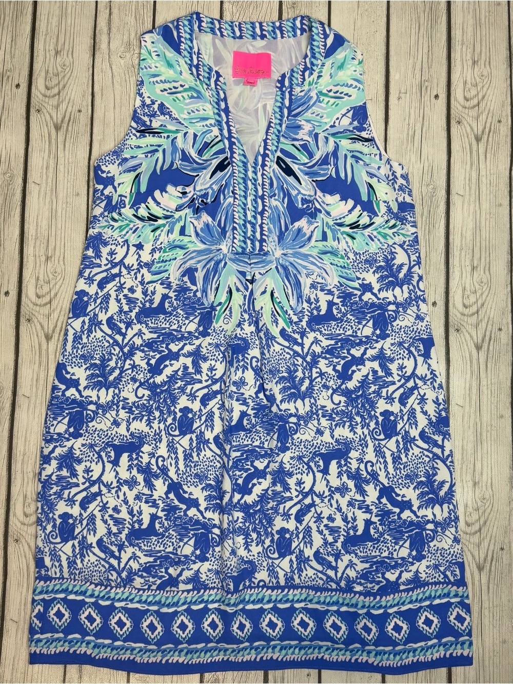 Lilly Pulitzer Women's S Evah Shift Ready Set Gecko Engineered Sleeveless Dress